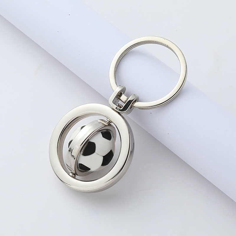 Hot Sale Spinning Football Keychain Rotate Soccer Ball Sport Keychains Souvenir Gift