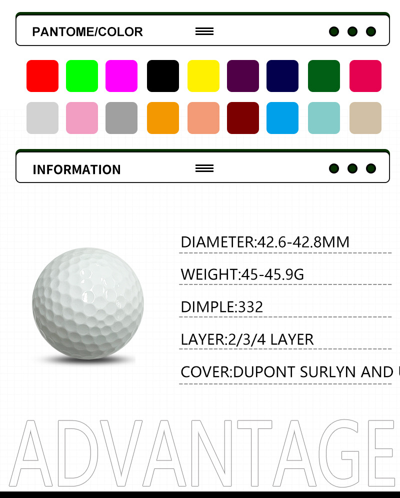 Range Tournament Golf Ball OEM Factory Price 2 3 4 Piece customized golf balls Urethane Surlyn Golf Galls