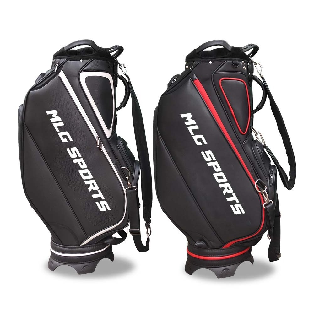 New Design Green Waterproof PU Leather Golf Bag Custom Embroidery Logo High Quality Tour Stand Golf Bags