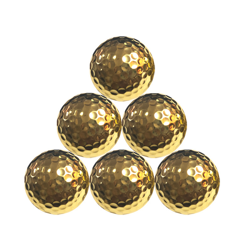 Wholesale high quality custom golf ball golden plating ball GOLD Plated color golf ball for gifts promotion