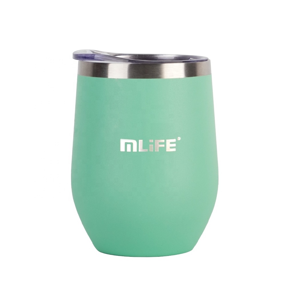 Powder coated BPA free stainless steel cup 12oz custom tumbler cup logo for party with lid