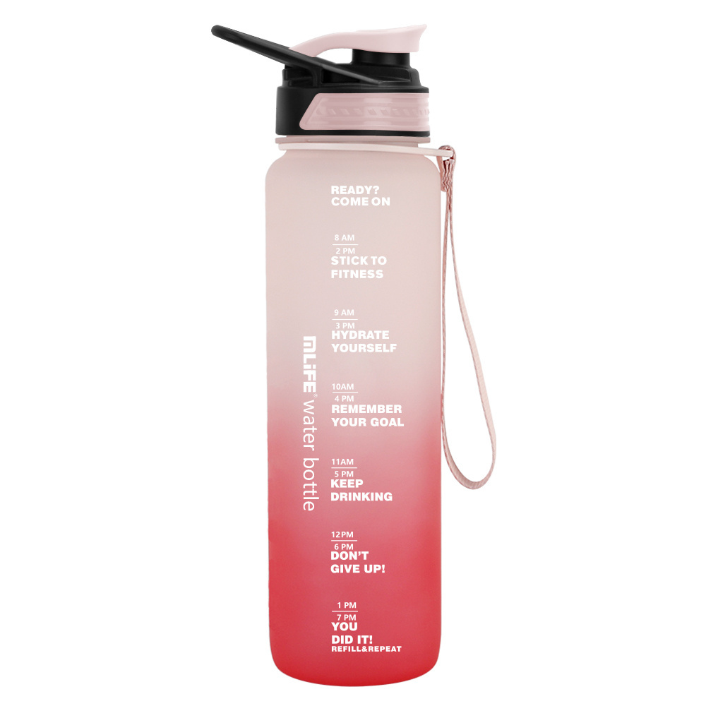 Mlife customized logo 650ml 23oz Gradient Tritan plastic water bottle for school touring camping adults kids travel essential