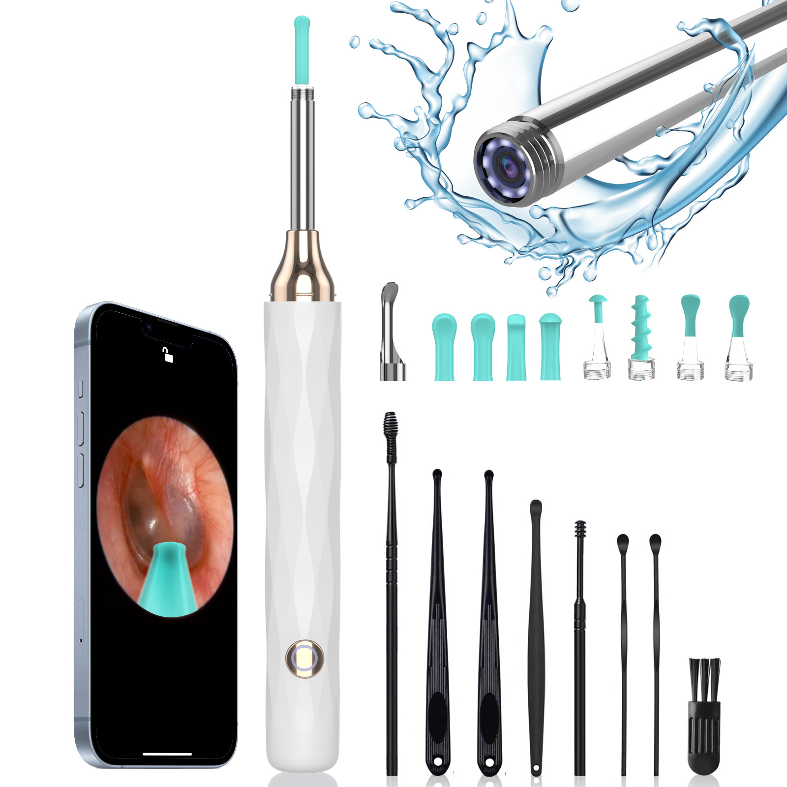 Visible Earwax Cleaner Smart Ear Pick with HD Camera Light Otoscope WiFi APP Connect Ear Wax Removal Kits for Ears Cleaning