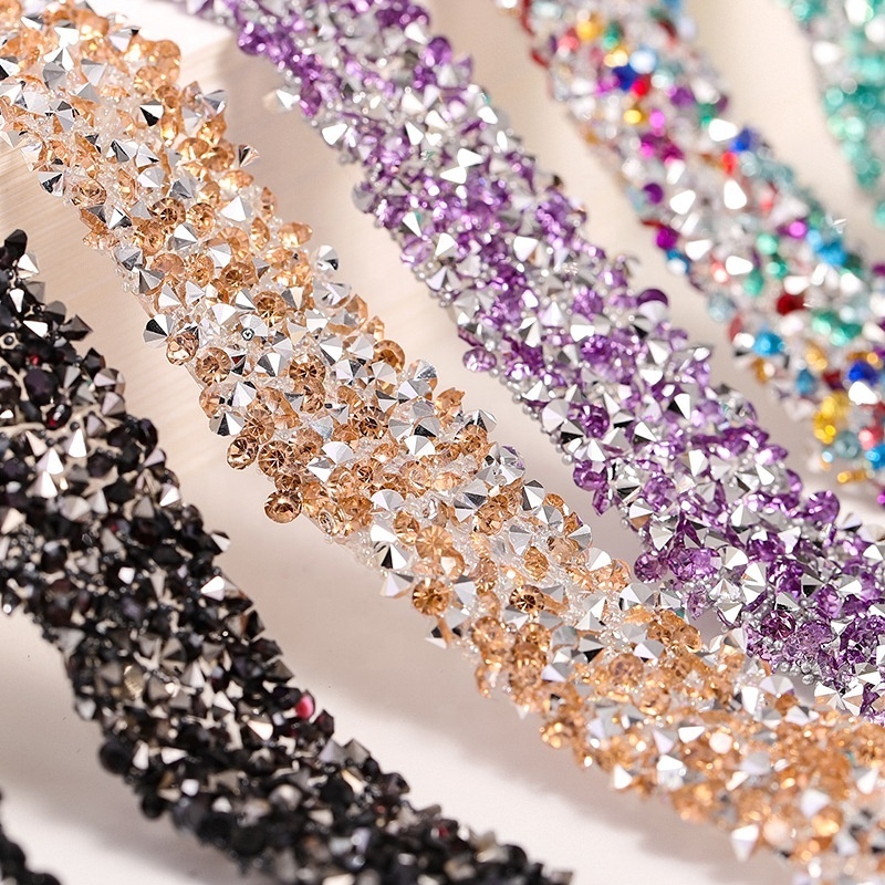 Wholesale  Rhinestone  Trim Diy Decoration Diamond Bling Ribbons Wrap Glittering Sticker