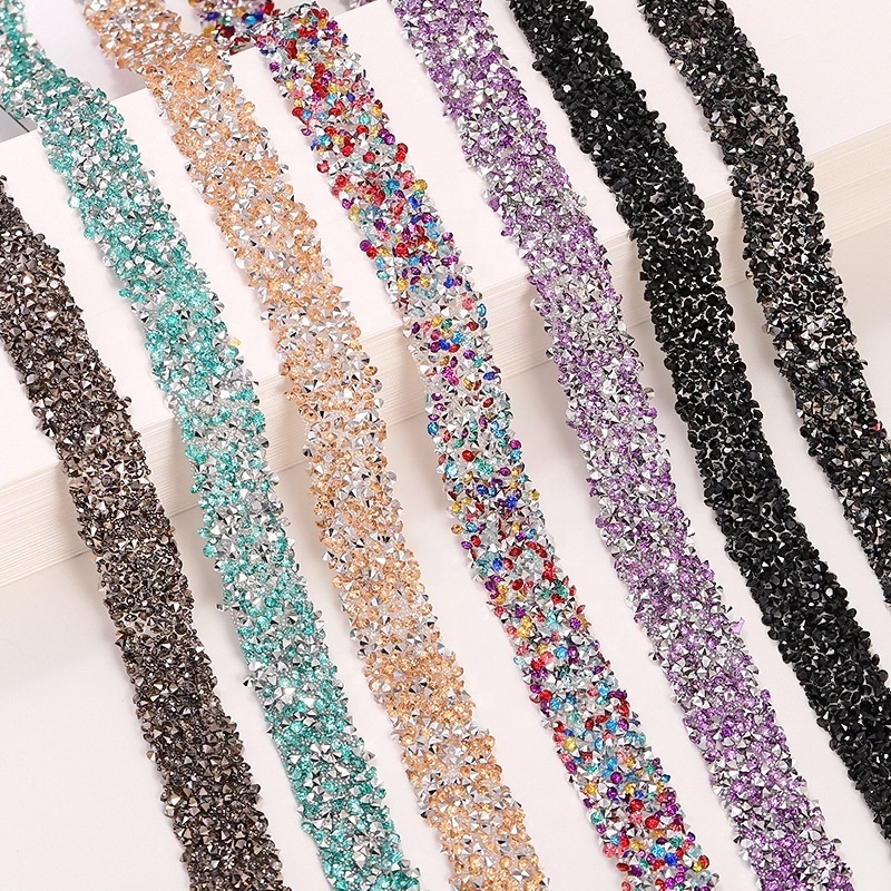 Wholesale  Rhinestone  Trim Diy Decoration Diamond Bling Ribbons Wrap Glittering Sticker