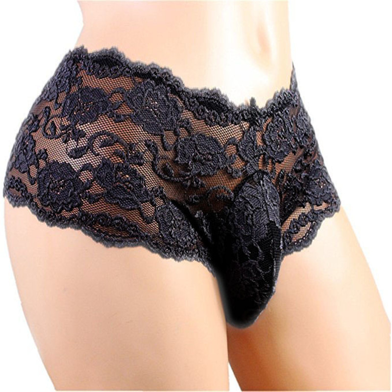 European American sexy solid color men's lace sexy underwear