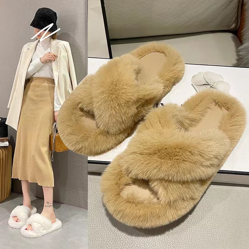 Winter Plush Slippers Fashion Female Winter Slippers Women Warm Indoor Slippers Soft Plush Lady Home Shoes