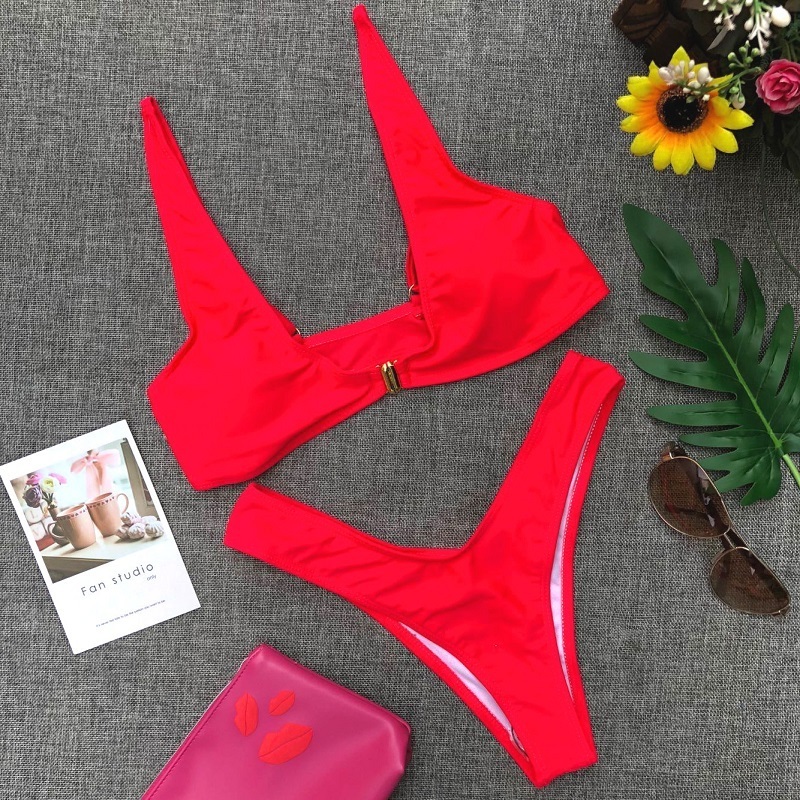 Dropshipping Bikini Swimwear Custom Wholesale Bathing Suits Women Plain Swim Swimwear