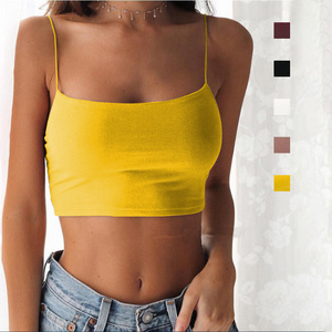 2023 Women Spaghetti Strap Tops Short Camisole Tops Ladies Crop Top