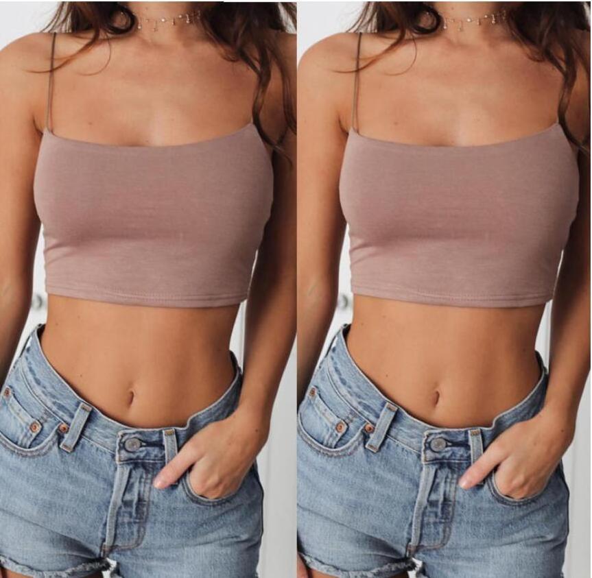 2023 Women Spaghetti Strap Tops Short Camisole Tops Ladies Crop Top