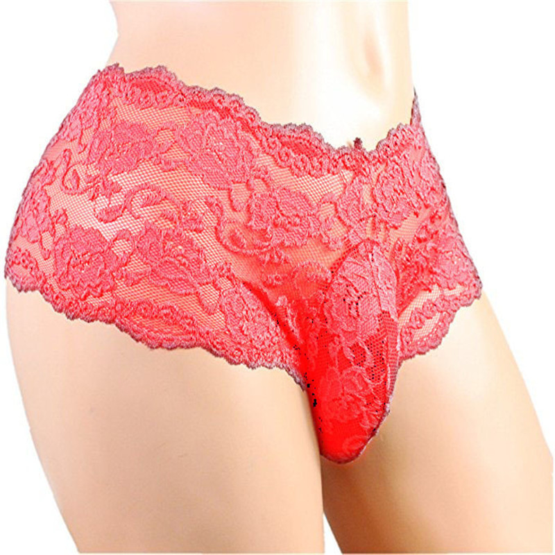 European American sexy solid color men's lace sexy underwear