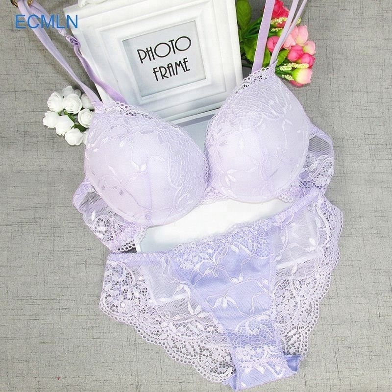 Sexy Underwear Padded Three Quarters Cup Bra Panty Brief Set