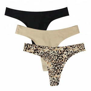 Sexy women invisible thong Women Fashion Leopard Print Low Waist seamless Underwear