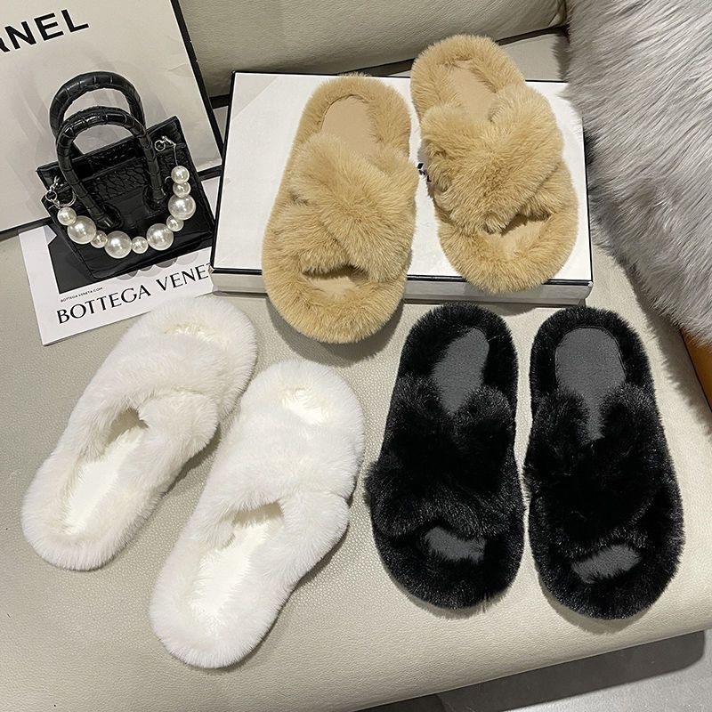 Winter Plush Slippers Fashion Female Winter Slippers Women Warm Indoor Slippers Soft Plush Lady Home Shoes