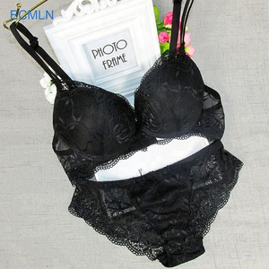 Sexy Underwear Padded Three Quarters Cup Bra Panty Brief Set