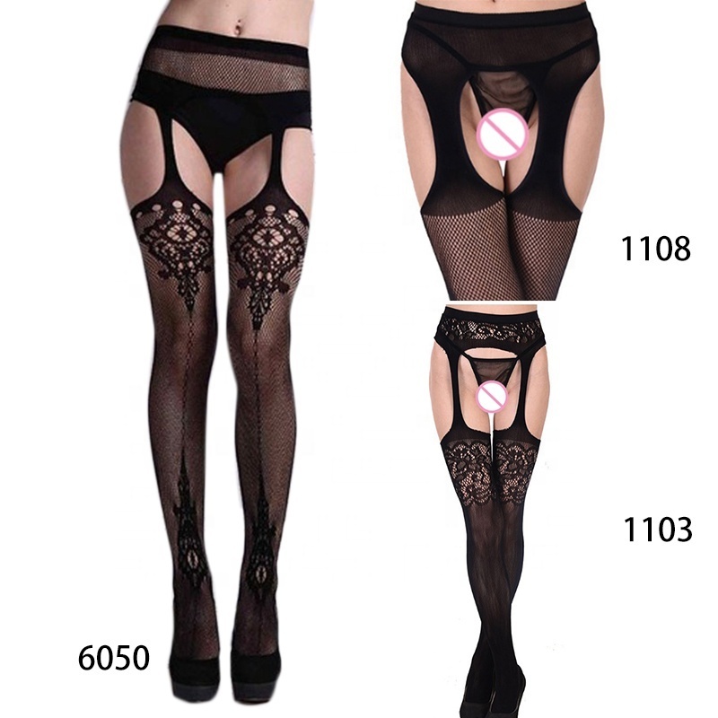 Popular hot sale top quality lace floral beautiful girls body garter stocking sexy Hot selling products lady sexy tube pantyhose