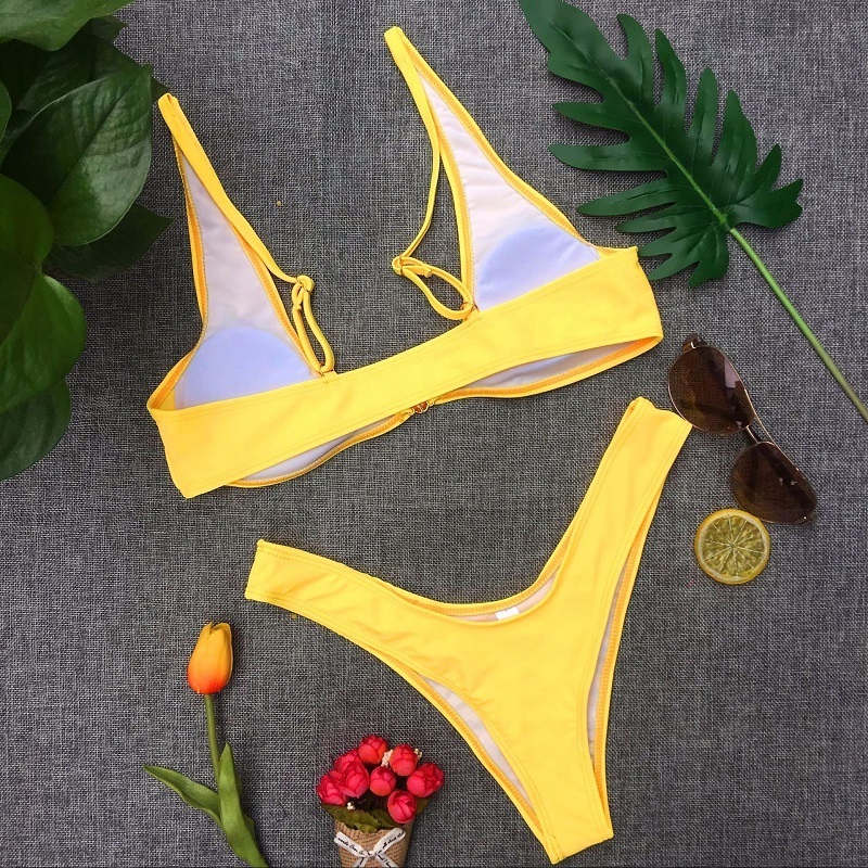 Dropshipping Bikini Swimwear Custom Wholesale Bathing Suits Women Plain Swim Swimwear