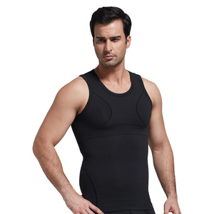 Men's shapewear bamboo carbon far infrared anti-UV men's vest sweat-absorbent breathable tummy control corset compression vest