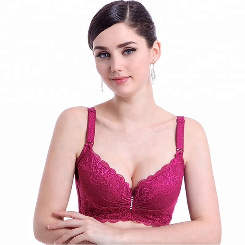 Women Sexy Soft Comfortable Embroidered Flower Lace plus size bras for fat women