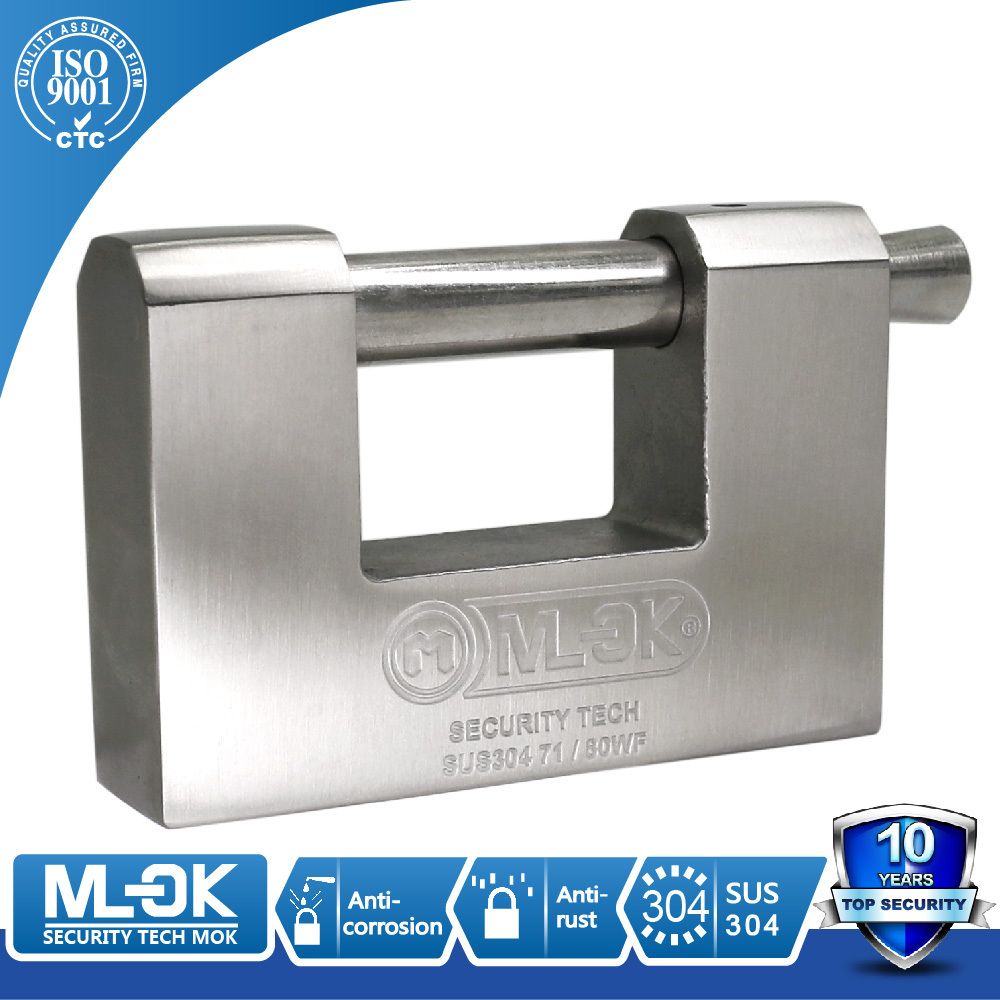 Mlock the best padlock  rust-proof container use key lock  70mm 80mm heavy duty  rectangular  key padlock with master key