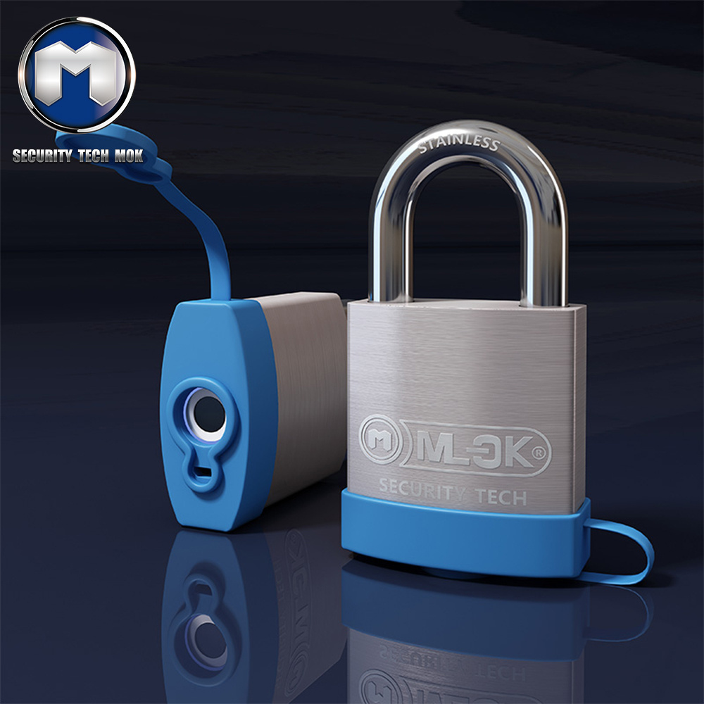 MOK IP68 closed shackle guard padlock with fingerprint padlocks smart door lock keyless