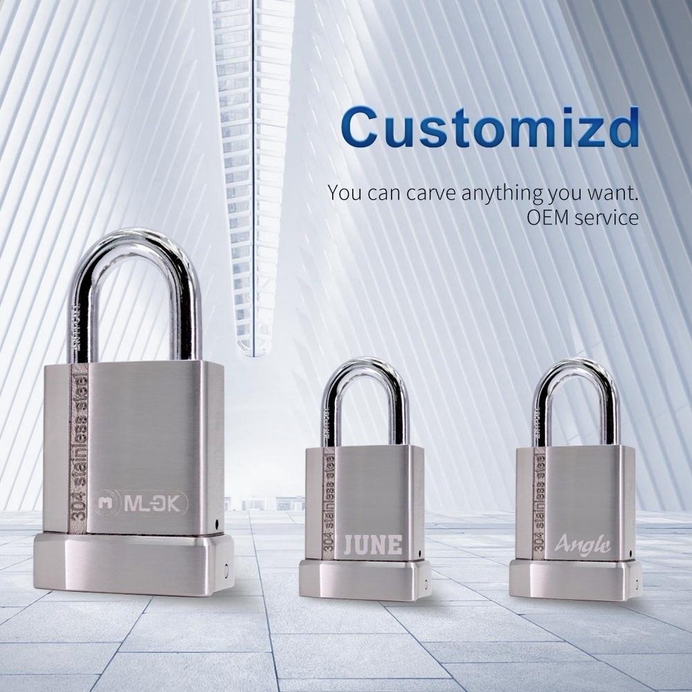 MOK 304 Stainless steel Outdoor Waterproof Smart Finger Print Pad Lock Wifi Tuya Padlock Fingerprint Security Padlocks