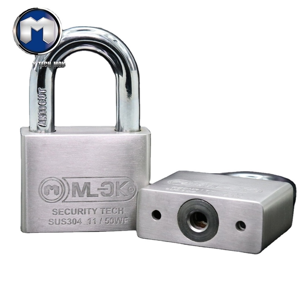 MOK 304 stainless steel padlock strongest padlock high security hook padlock with master key