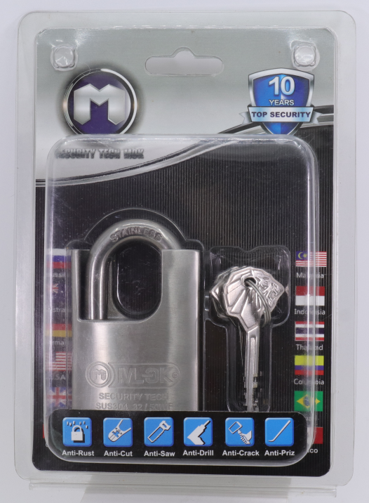 MOK 40mm 60mm 304 stainless steel high security cabinet anti thief padlocks