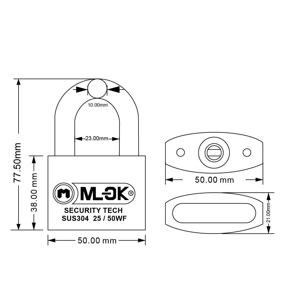 MOK brass Lock cylinder best stainless steel Anti cut small lock weather proof padlocks with key