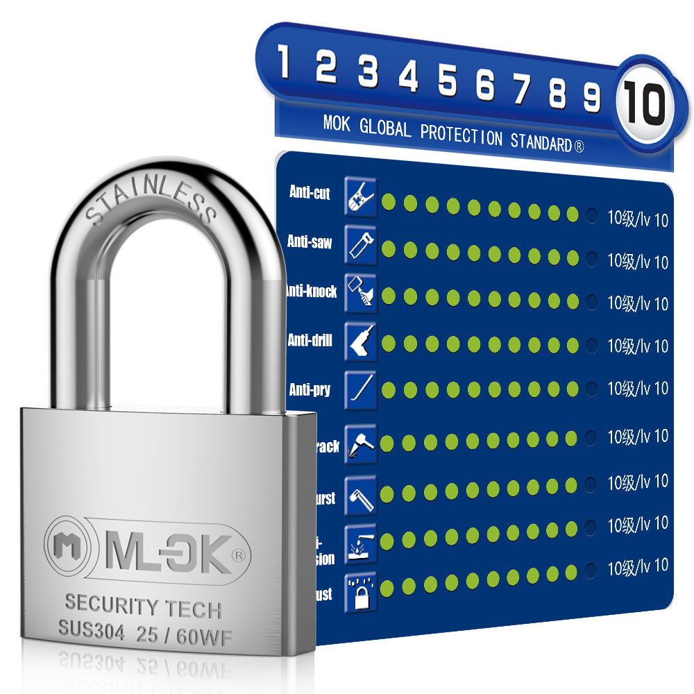 MOK brass Lock cylinder best stainless steel Anti cut small lock weather proof padlocks with key