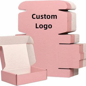 Hot selling 15 Years OEM Factory Custom Logo Shipping Package Printed Pink Corrugated Paper Mailer Box With Logo