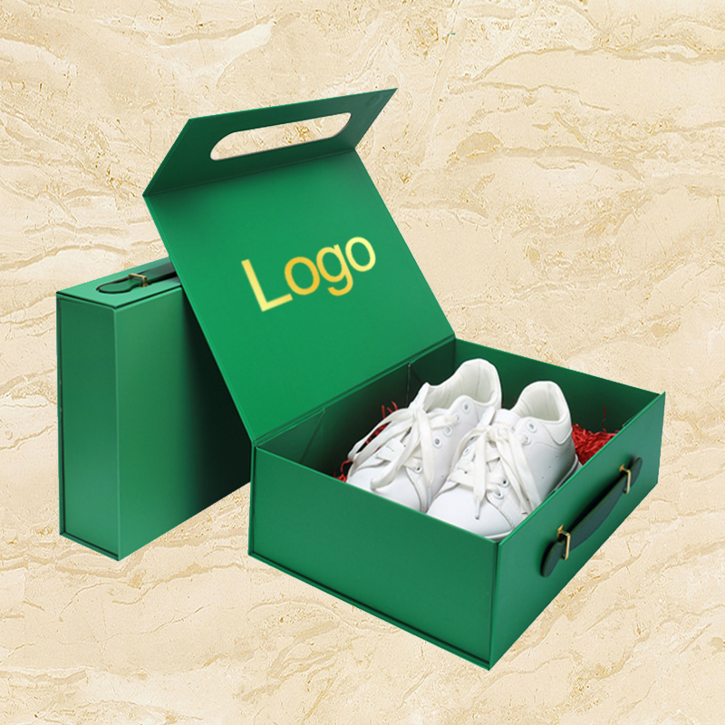 Luxury Custom Brand Logo Printed Empty Folding Magnetic Packaging Foldable Paper Shoe Box for Sale