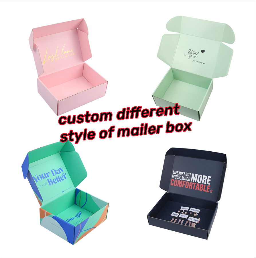 Custom Logo Glossy Cardboard Cartons Shipping Mailer Box Pink Mailing Corrugated Packaging Box