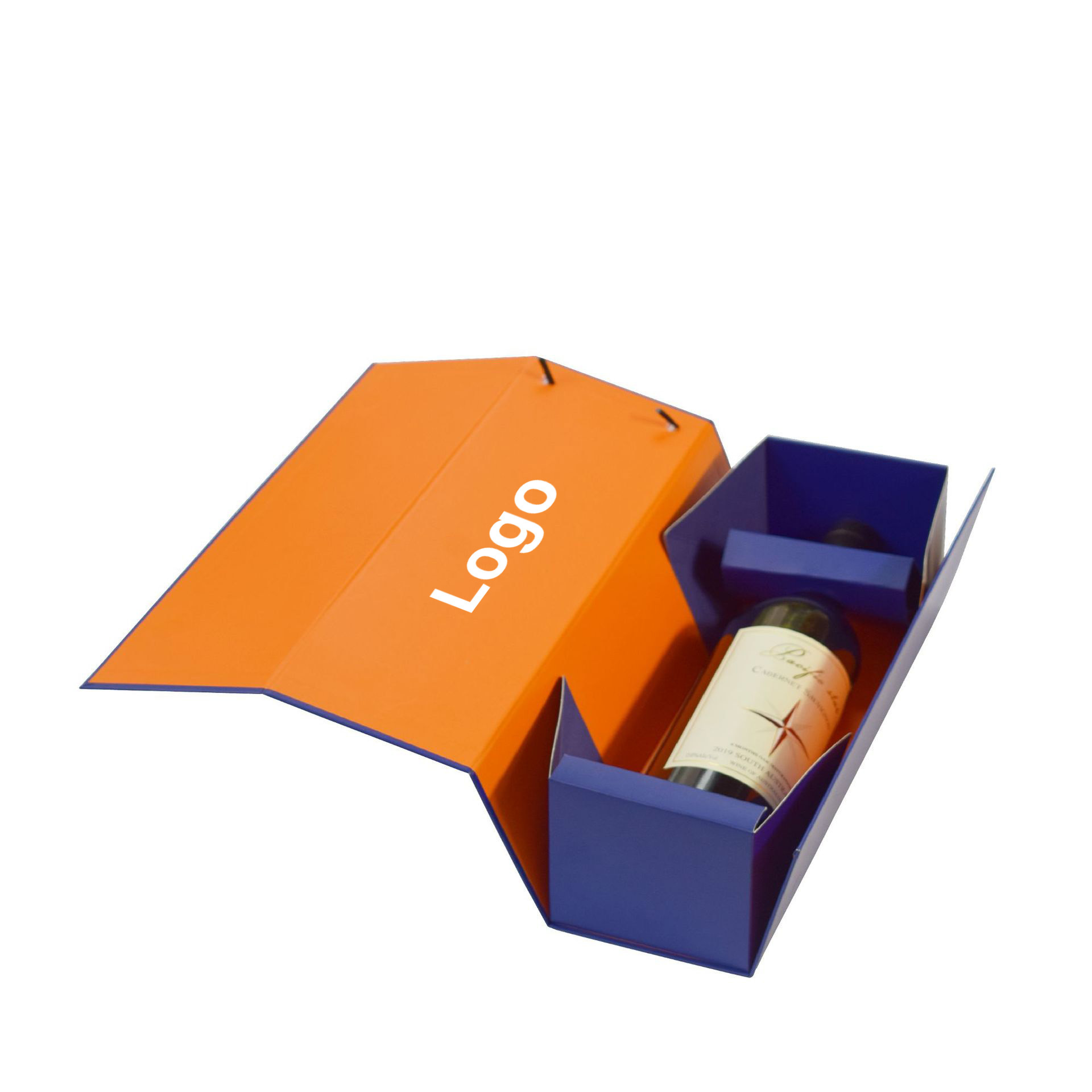 Packaging Box cardboard folding single wine bottle boxes magnetic closure paperboard wine box