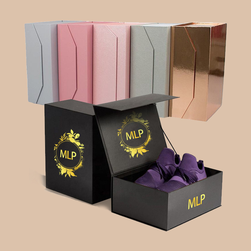 Orange large box with golden logo luxury packaging for products wedding gift packing folding box hamper flip clothing shoes box