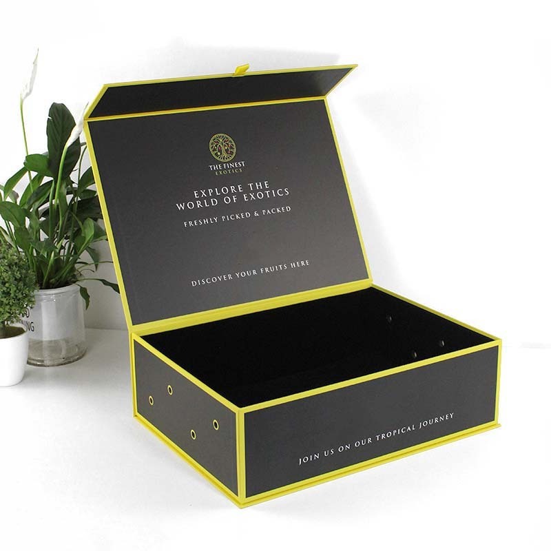 Wholesale Custom Printed Handmade Luxury Rigid Paper Cardboard Black Simple Empty Magnetic Closure Gift Box