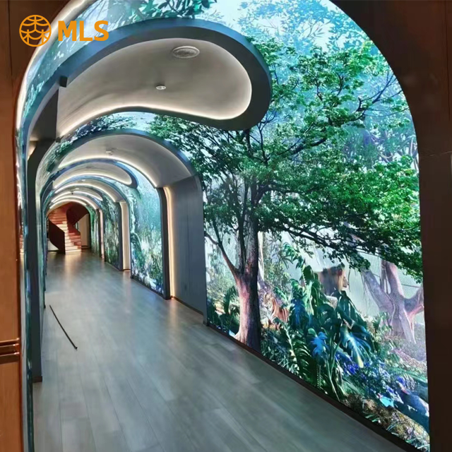 Mulinsen High quality flexible led screen P3 small pixel pitch soft indoor Customized Irregular Sphere Tunnel led display