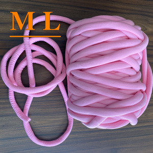 polyester hollow giant chunky cotton tube yarn for hand knitting