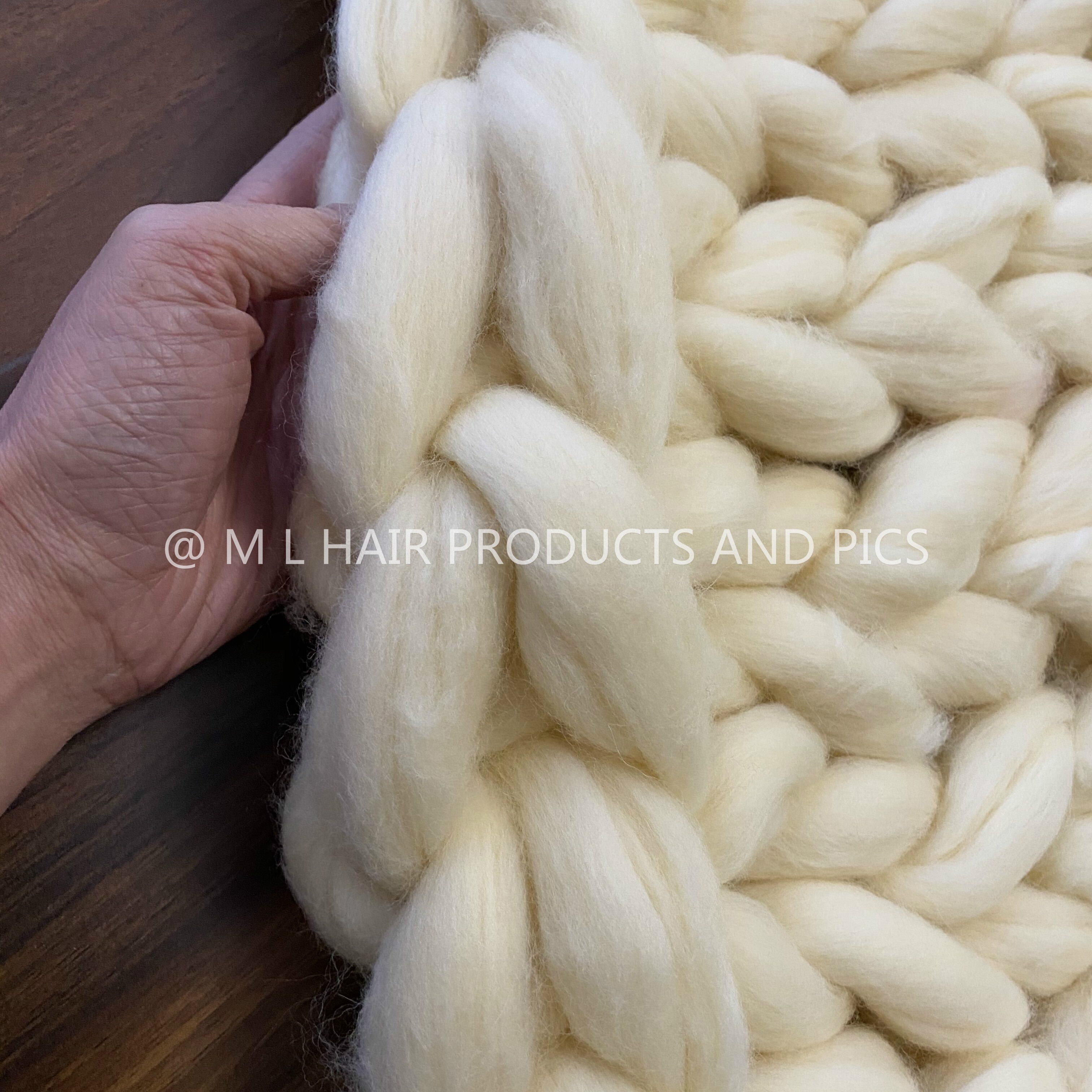 100% merino Wool Chunky Soft Roving Yarn blanket hand knitting Giant blanket