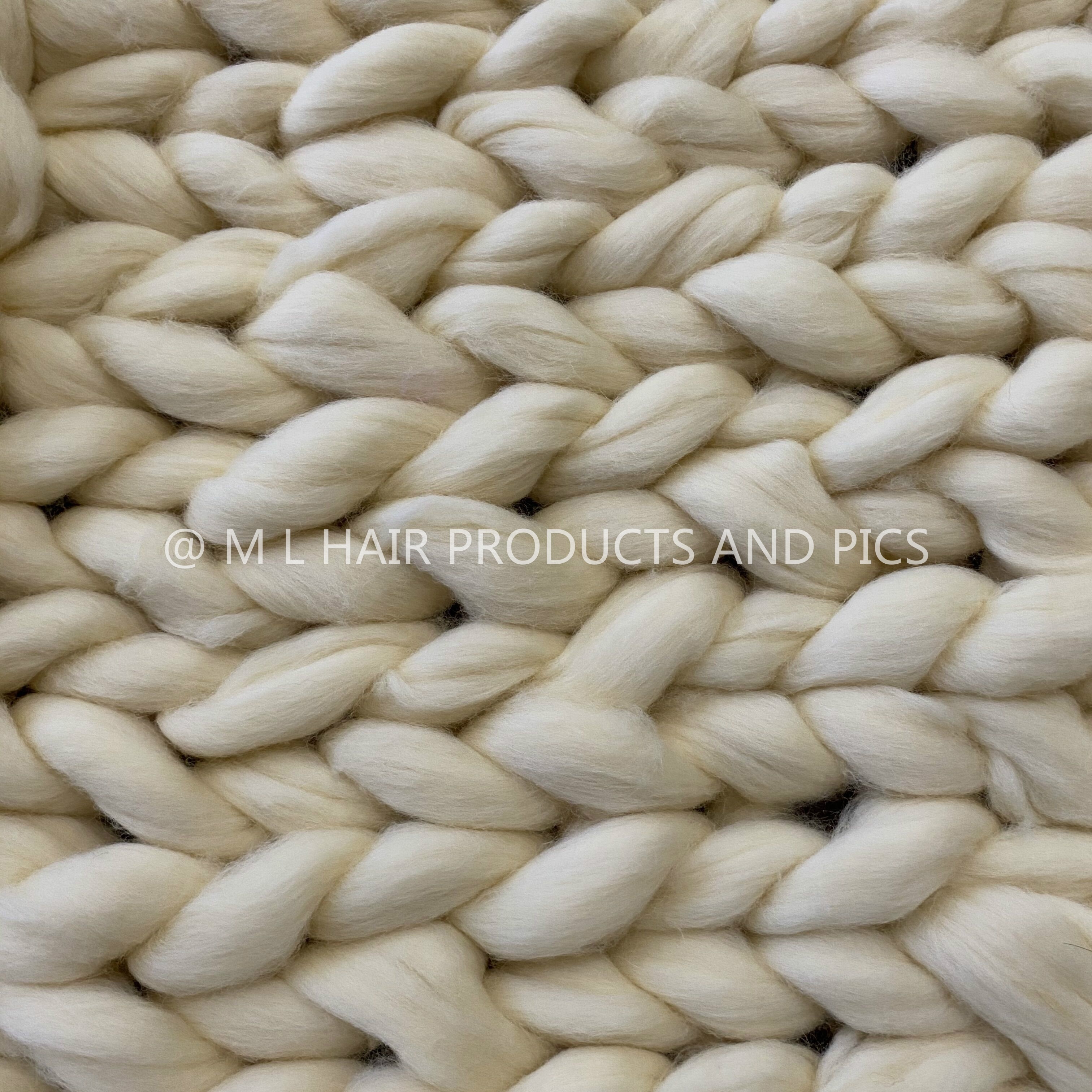 100% merino Wool Chunky Soft Roving Yarn blanket hand knitting Giant blanket