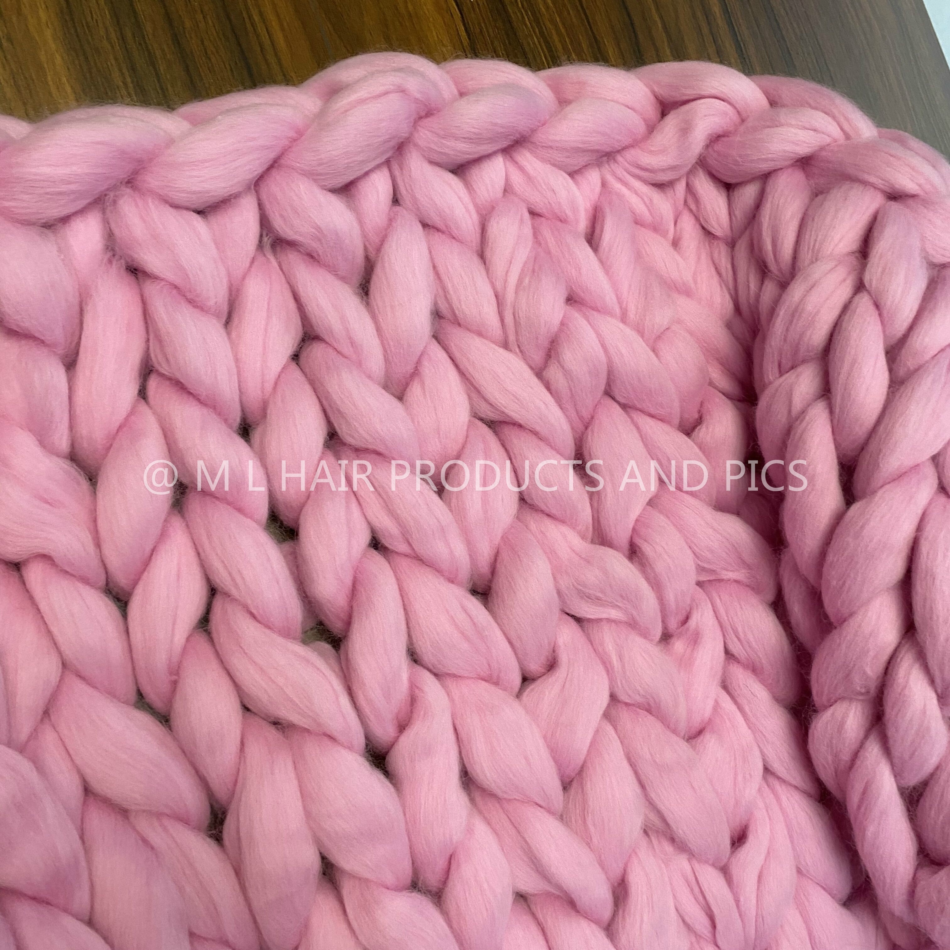 100% merino Wool Chunky Soft Roving Yarn blanket Bulky Arm knitting Giant blanket