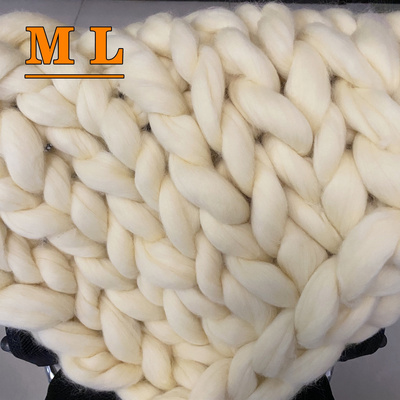 100% merino Wool Chunky Soft Roving Yarn blanket hand knitting Giant blanket