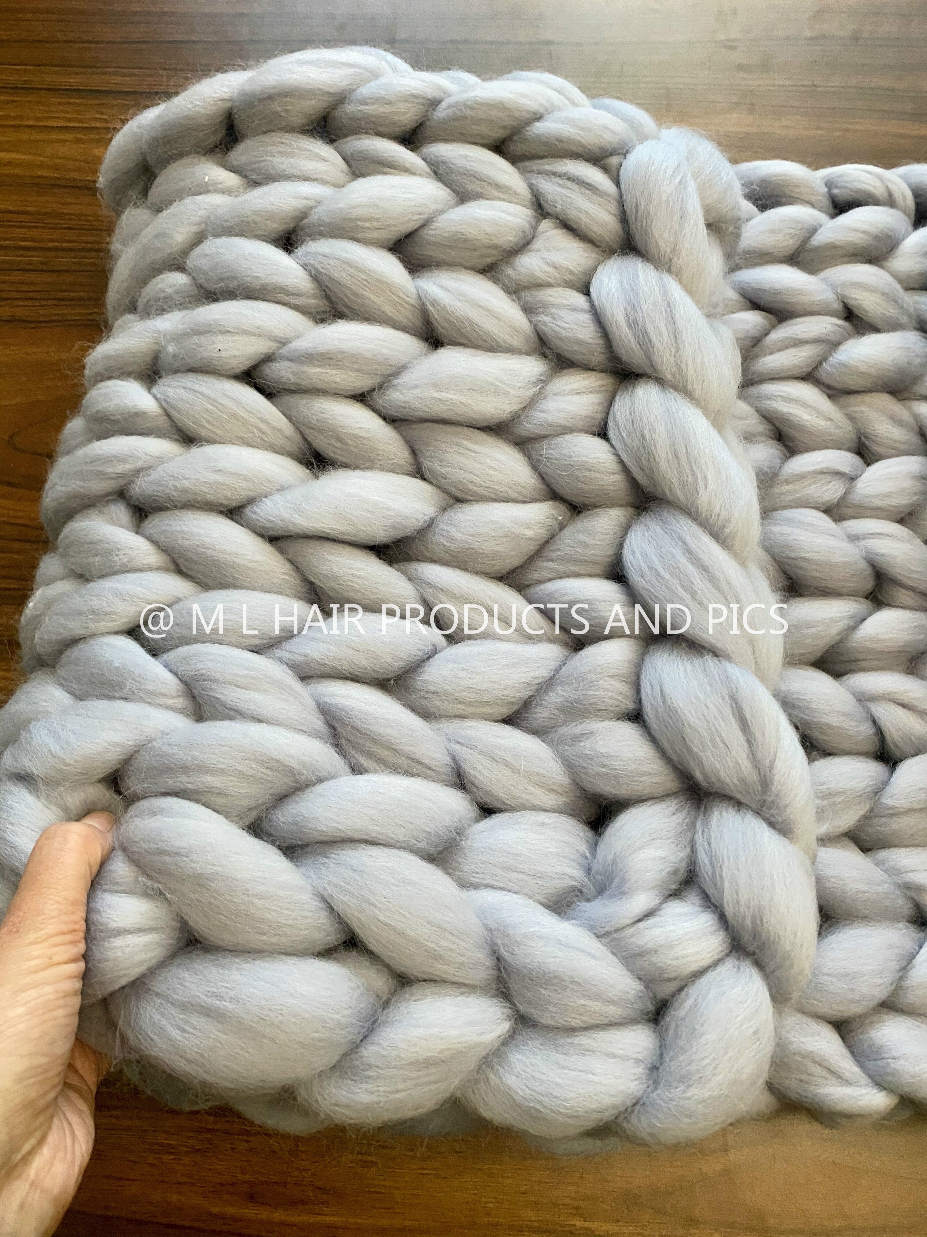 100% merino Wool Chunky Yarn blanket hand knitting Giant blanket