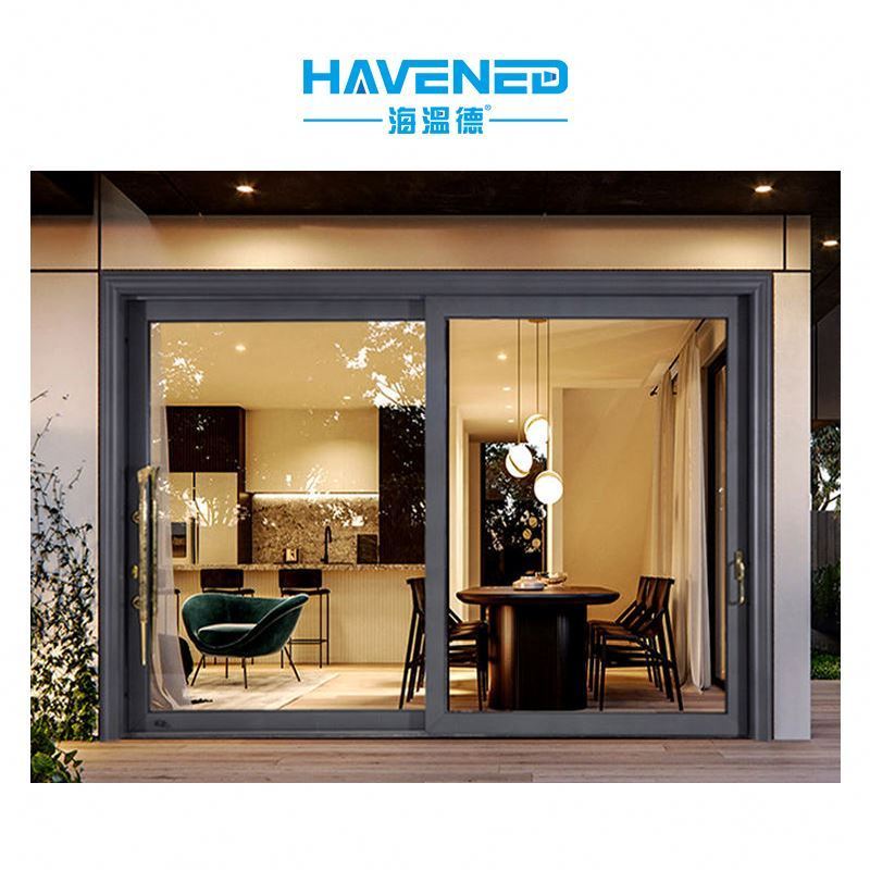 Double Glazed Exterior Modern Door With Built In Shutters Modern Design Aluminum Sliding Door