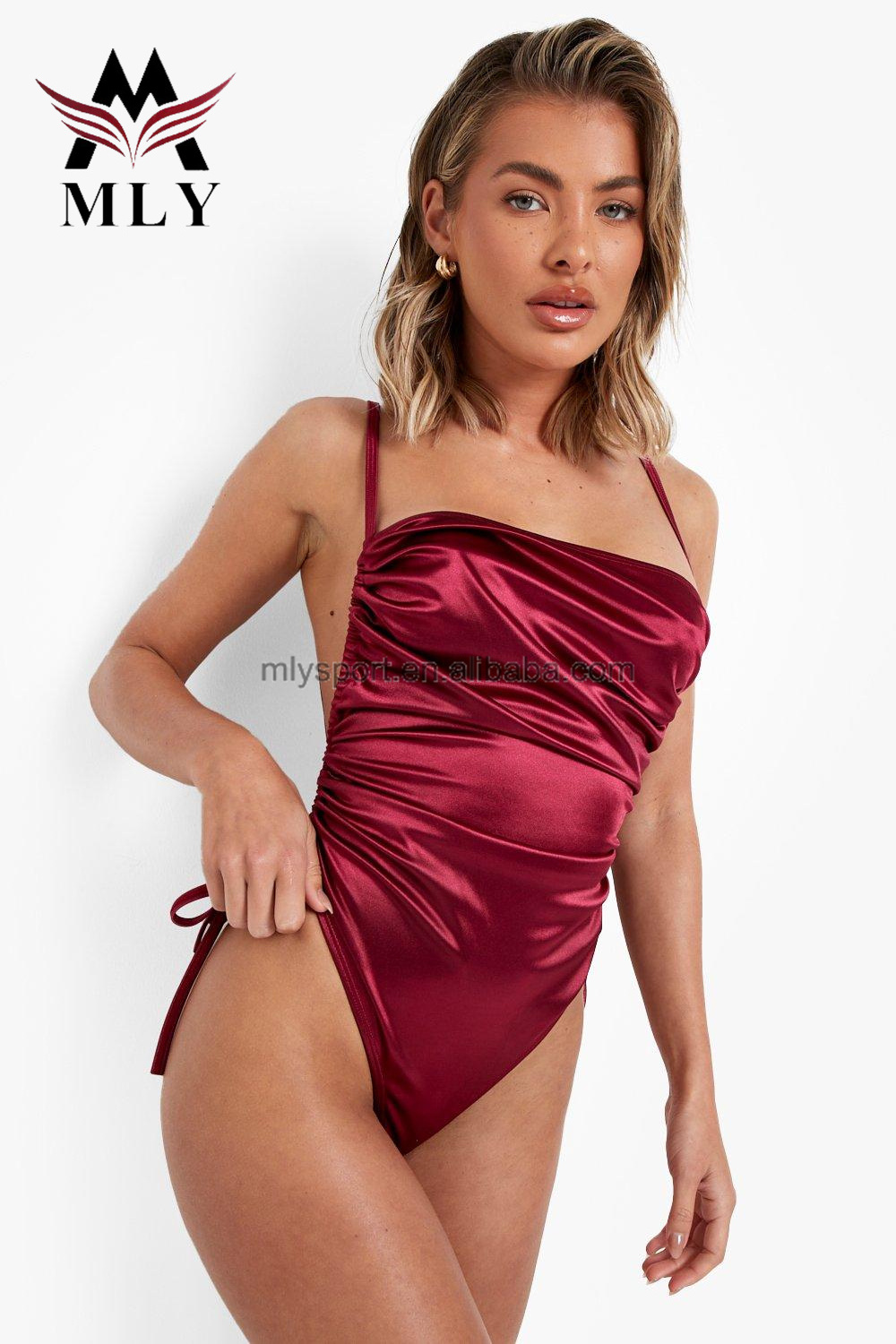 MLY Private label Shiny bikini custom sexy ruffle swimwear High Quality Wholesale Custom swimsuit