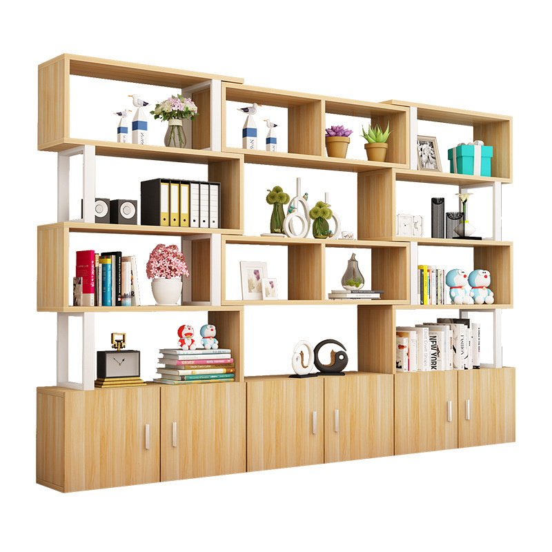 Bookshelf shelf floor bedroom simple bookshelf wrought iron storage rack installation-free bookcase