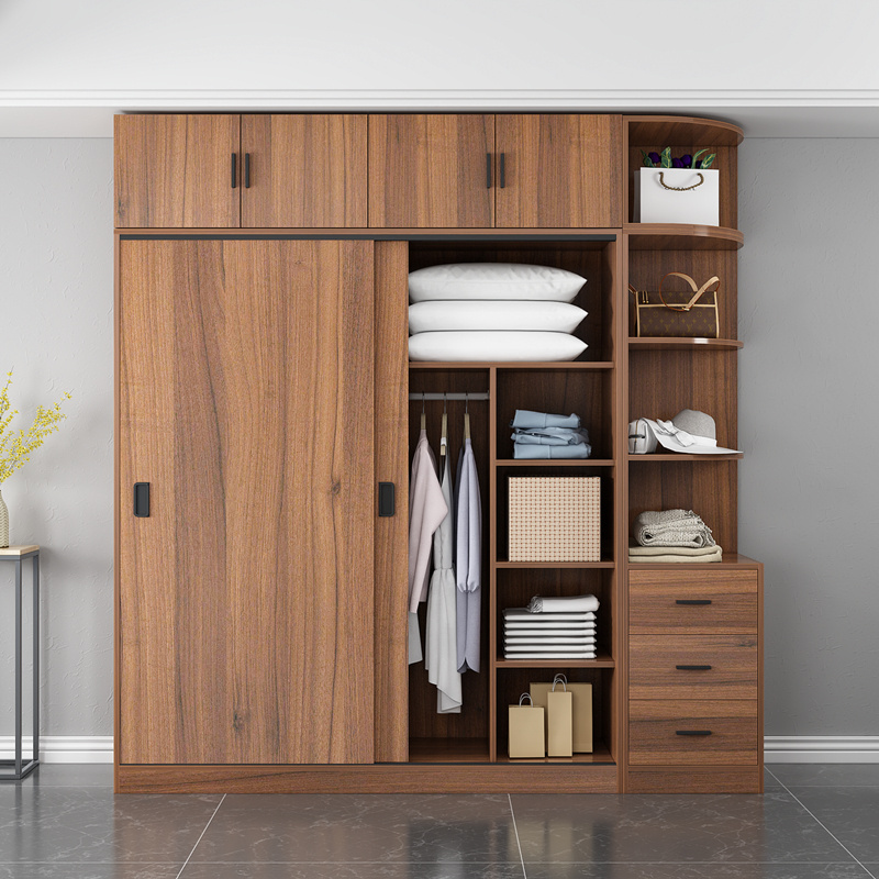 Modern Minimalist Bedroom Furniture Wooden Wardrobe Clothing Closet Cabinet Combination