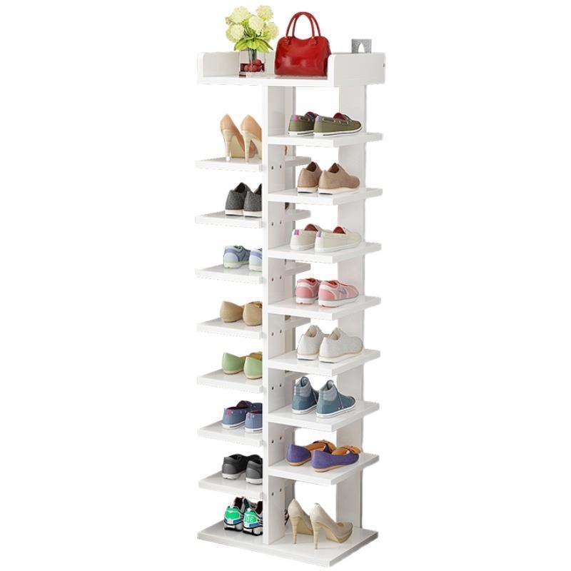 Household indoor entry shoes storage cabinet solid wood multi-layer dustproof shoe cabinet