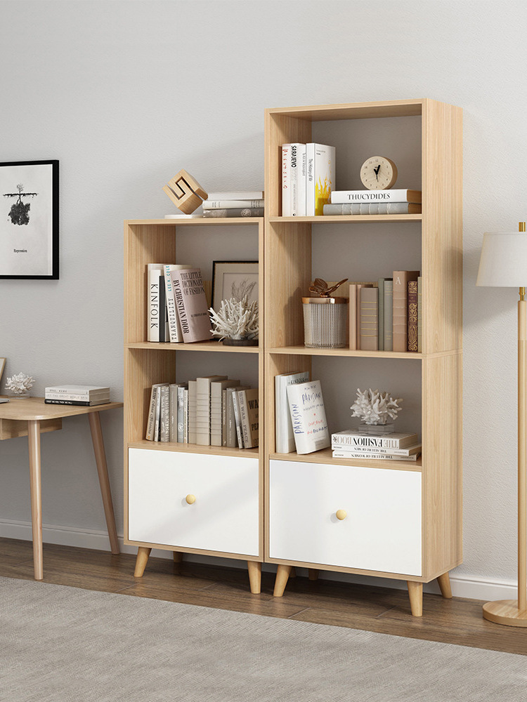 Nordic bookshelf and shelf floor living room creative single bookcase bedroom simple storage small cabinet Storage bookcase