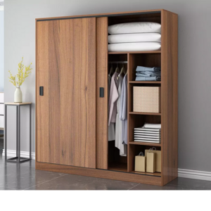 Modern Customized Bedroom Oak Wood Wardrobes Closet Width 1. 2 m With Sliding Doors